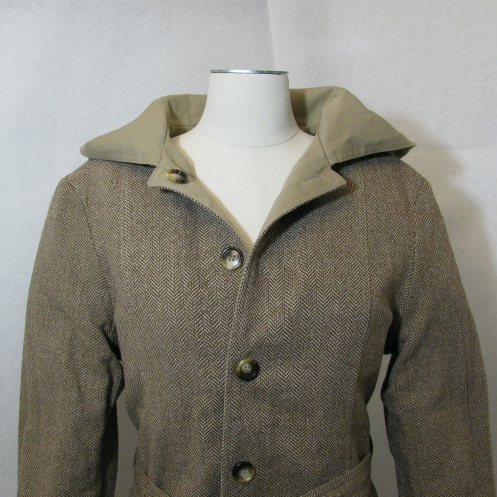 Unique Handmade Reversible Wool Tweed Jacket Hood